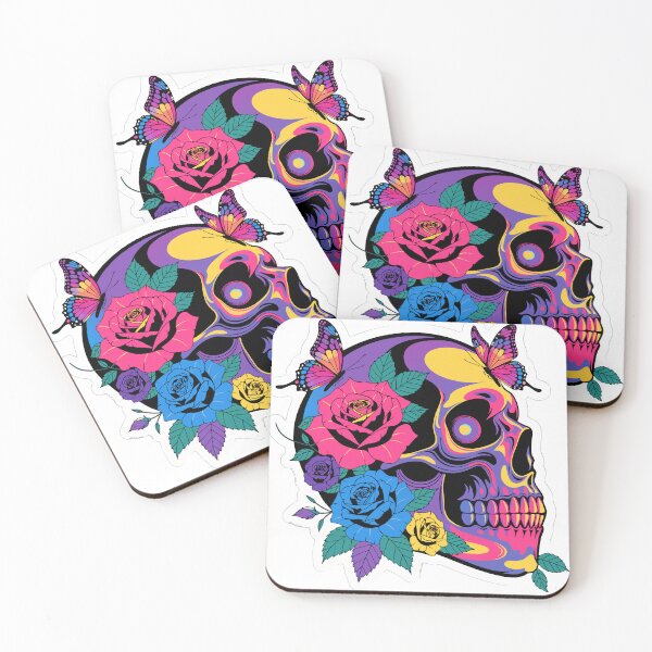 Item preview, Skull Floral Sticker designed and sold by inkfusionhub99.