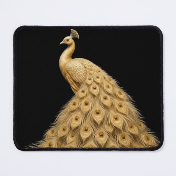 Item preview, Majestic Golden Peacock | Royal Gold Bird Art designed and sold by Rawafi Art Studio.