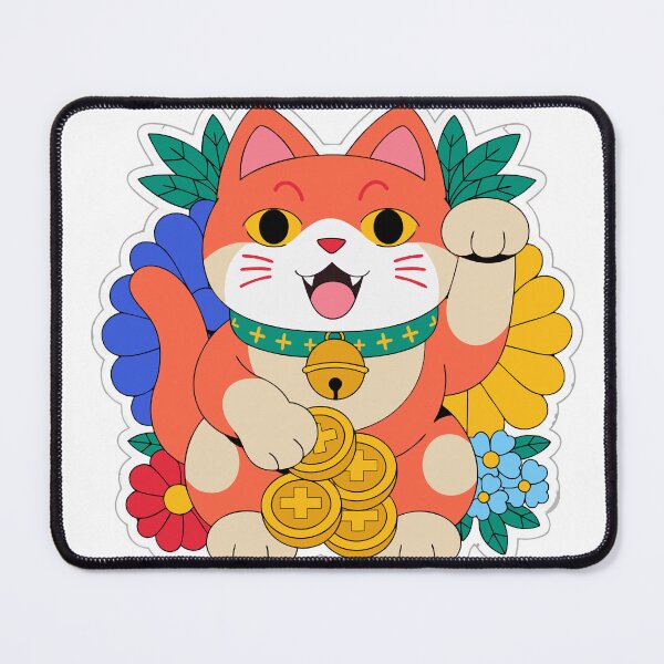 Item preview, Lucky Maneki Neko Sticker designed and sold by inkfusionhub99.