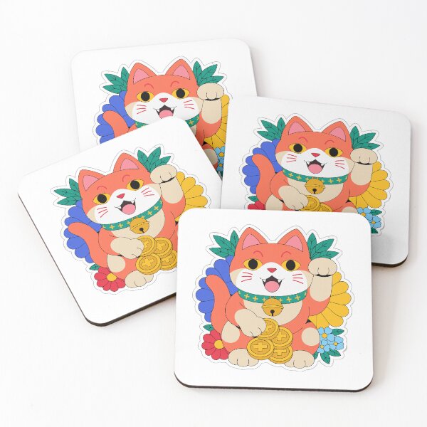 Item preview, Lucky Maneki Neko Sticker designed and sold by inkfusionhub99.