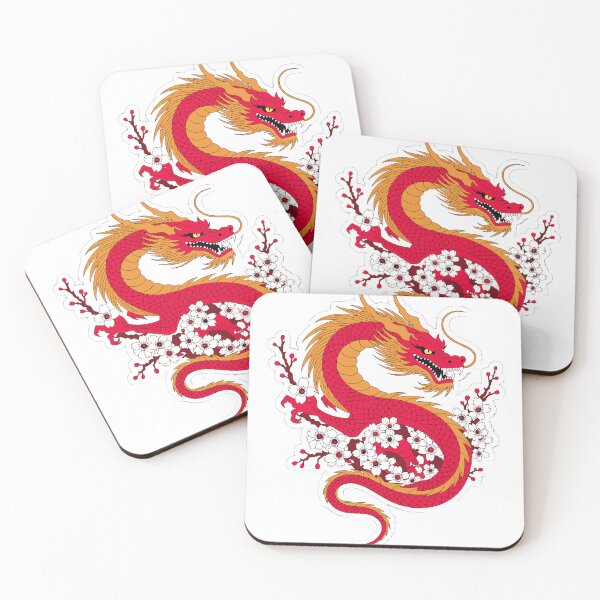 Item preview, Japanese Dragon Sakura Sticker designed and sold by inkfusionhub99.