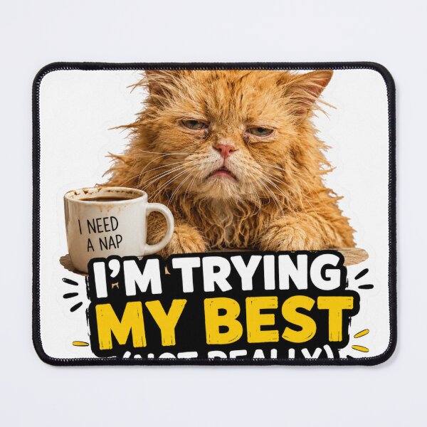 Item preview, Im Trying My Best Not Really Funny Cat Meme designed and sold by MoodyMeows.