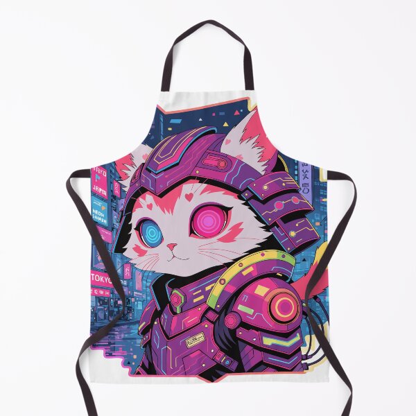 Item preview, Cyber Samurai Cat Sticker designed and sold by inkfusionhub99.