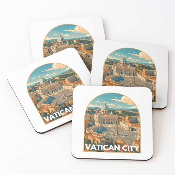 Item preview, Vatican City, Retro Art Travel Landscape Badge designed and sold by MaateoDesign.