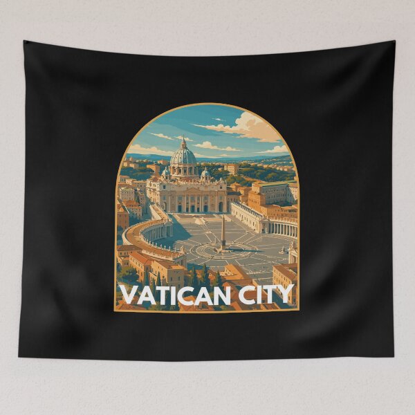 Item preview, Vatican City, Retro Art Travel Landscape Badge designed and sold by MaateoDesign.