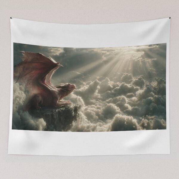 Item preview,  Red Dragon Gazing Into Divine Light designed and sold by DukaveArt .