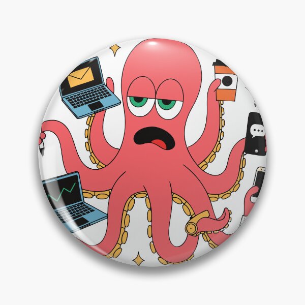 Item preview, Overworked Coffee Octopus Sticker designed and sold by inkfusionhub99.
