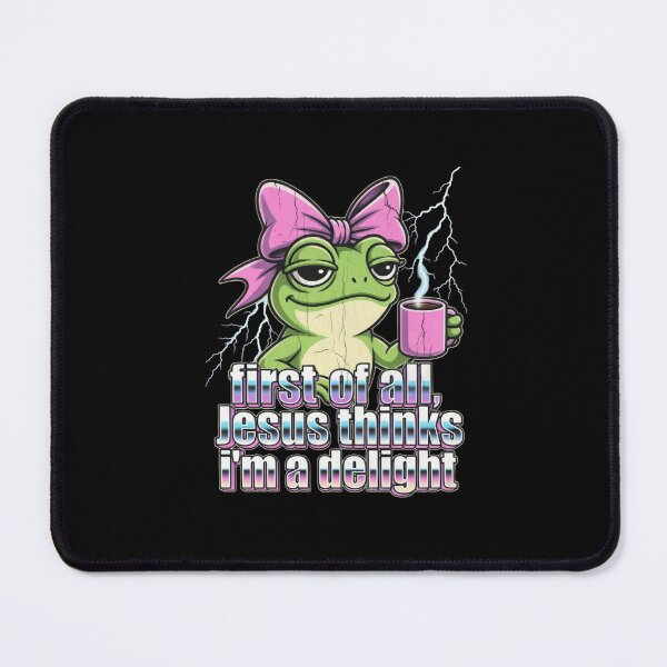 Item preview, Jesus Thinks Im A Delight Funny Frog Graphic, Sarcastic Christian Quote Typography, Cute Religious Saying, Retro Y2K Chrome designed and sold by Keingdesign.