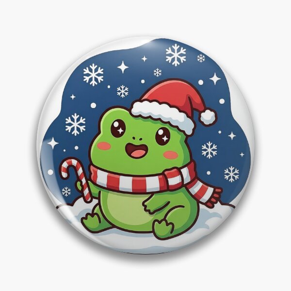 Item preview, Cute Christmas Frog with Santa Hat and Candy Cane | Kawaii Winter Frog Sticker Art | Holiday Frog Illustration | Christmas Frog Print designed and sold by NeonKawaiiCo.
