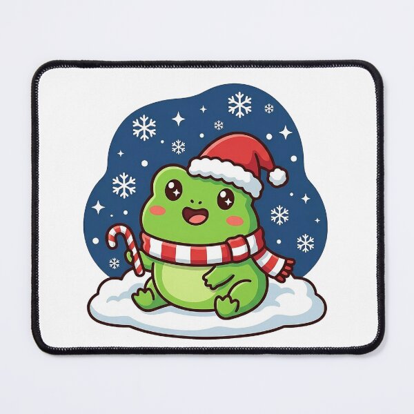 Item preview, Cute Christmas Frog with Santa Hat and Candy Cane | Kawaii Winter Frog Sticker Art | Holiday Frog Illustration | Christmas Frog Print designed and sold by NeonKawaiiCo.