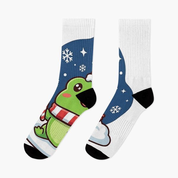 Item preview, Cute Christmas Frog with Santa Hat and Candy Cane | Kawaii Winter Frog Sticker Art | Holiday Frog Illustration | Christmas Frog Print designed and sold by NeonKawaiiCo.