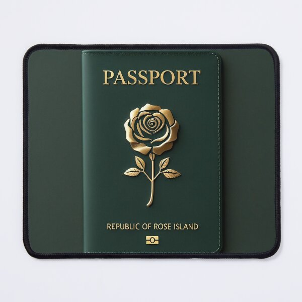 Item preview, Republic of Rose Island Vintage Green Passport Cover designed and sold by RareVisuals.