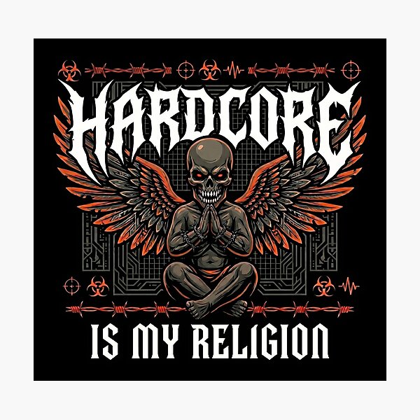 Item preview, Hardcore Is My Religion Dark Demon Angel designed and sold by SPAZE-Typo.