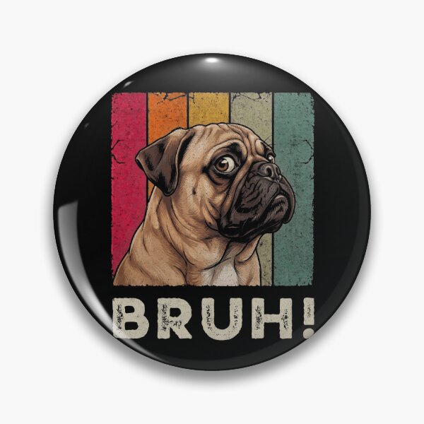 Item preview, Bruh Pug Dog Funny Retro Vintage Distressed designed and sold by d247.