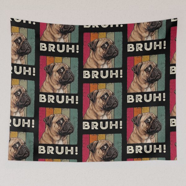 Item preview, Bruh Pug Dog Funny Retro Vintage Distressed designed and sold by d247.