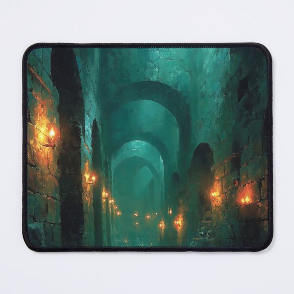 Item preview, Ancient Catacombs With Torchlight and Skulls designed and sold by DukaveArt .