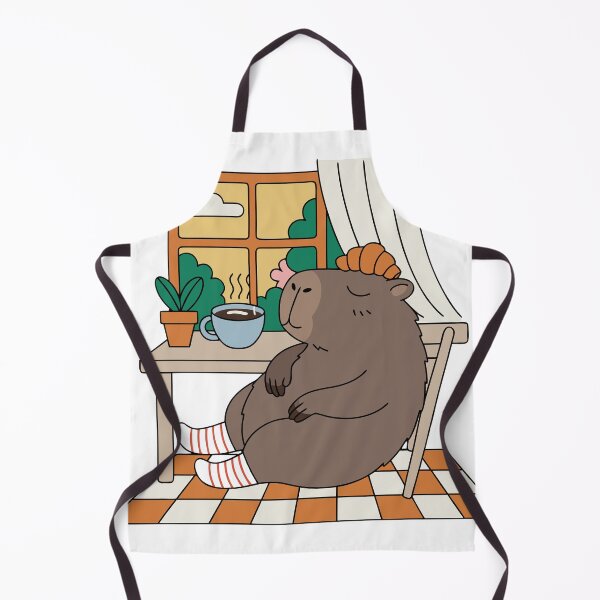 Item preview, Sleepy Capybara Cafe Sticker designed and sold by inkfusionhub99.