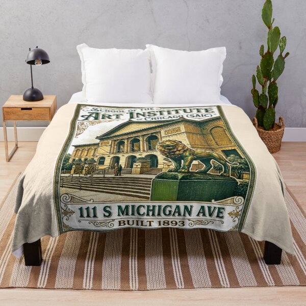 Item preview, Vintage Chicago Art Institute Lithograph and Guardian Lion designed and sold by EvergreenPark - Tee Studio.