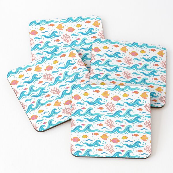 Item preview, Pattern Cute Ocean Waves and Colorful Tropical Fish Seamless  designed and sold by AustralArt.