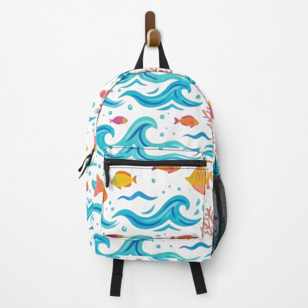 Item preview, Pattern Cute Ocean Waves and Colorful Tropical Fish Seamless designed and sold by AustralArt.