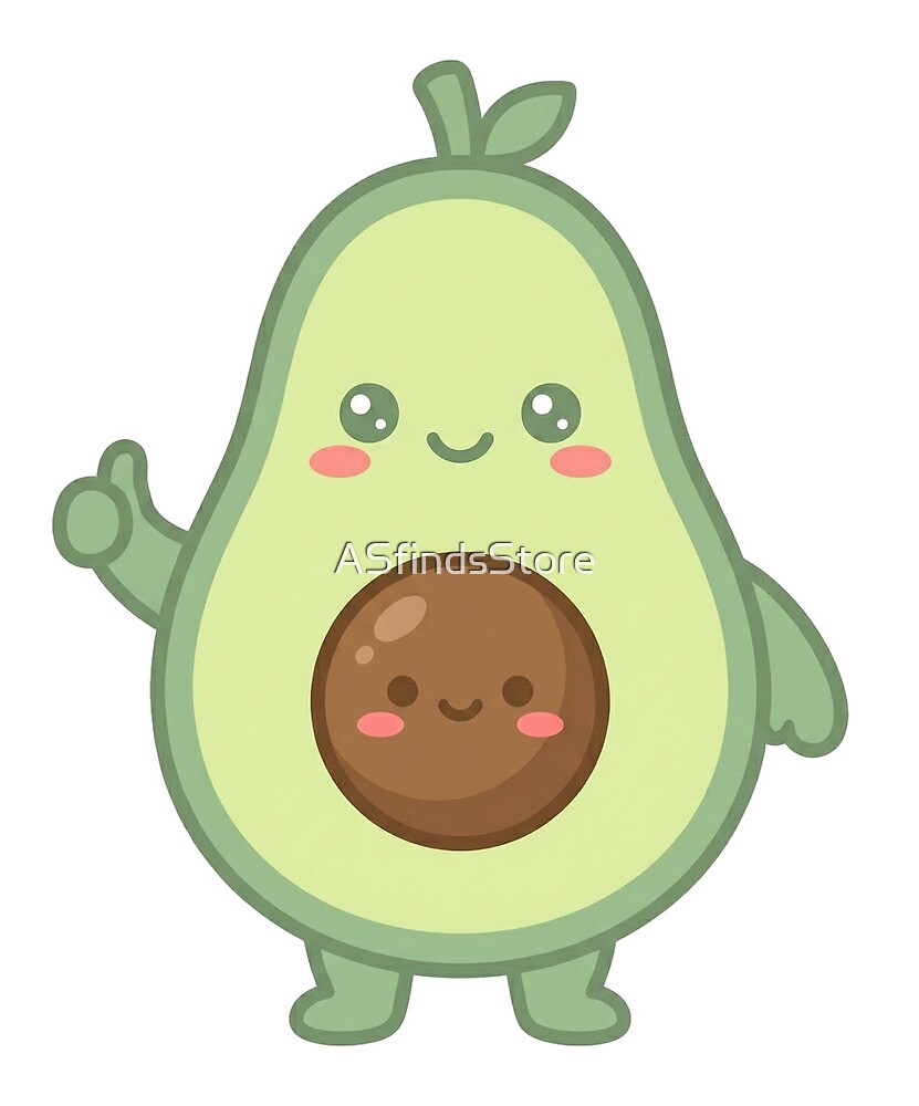 Avocado Thumbs Up die-cut sticker