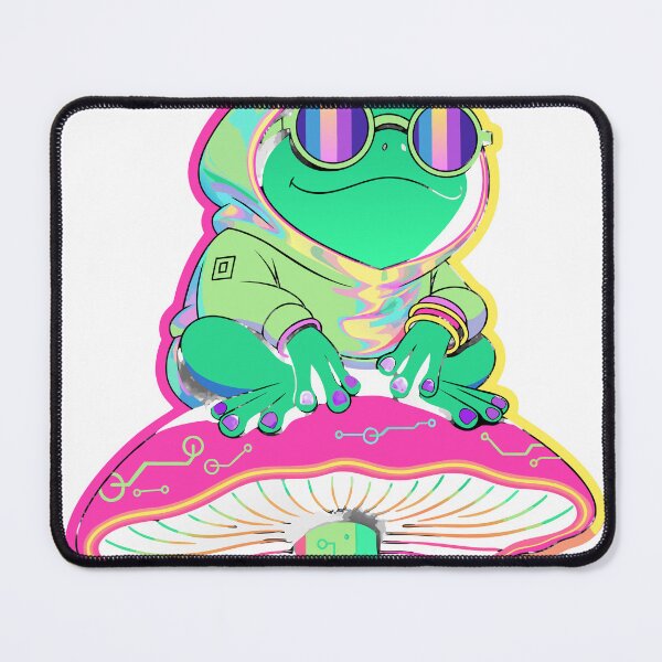 Item preview, Kawaii Cyber Frog Neon Sticker designed and sold by inkfusionhub99.