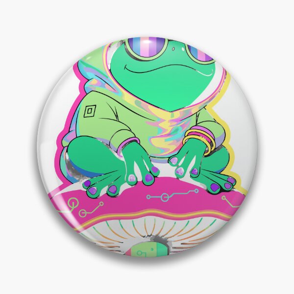 Item preview, Kawaii Cyber Frog Neon Sticker designed and sold by inkfusionhub99.
