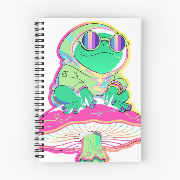 Item preview, Kawaii Cyber Frog Neon Sticker designed and sold by inkfusionhub99.