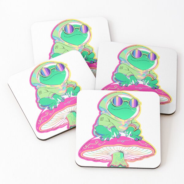 Item preview, Kawaii Cyber Frog Neon Sticker designed and sold by inkfusionhub99.