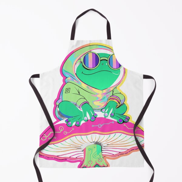 Item preview, Kawaii Cyber Frog Neon Sticker designed and sold by inkfusionhub99.