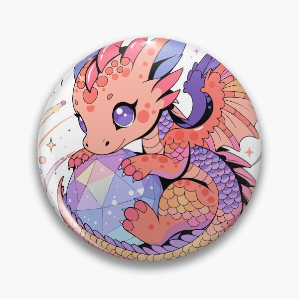 Item preview, Cute Baby Dragon Crystal Glow Sticker designed and sold by inkfusionhub99.