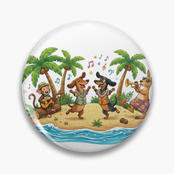 Item preview, Tropical Island Party with Dancing Dogs designed and sold by mikemuchu.