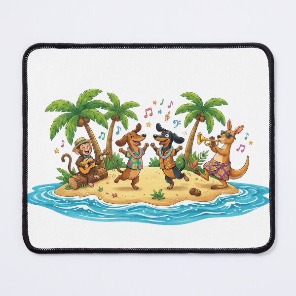 Item preview, Tropical Island Party with Dancing Dogs designed and sold by mikemuchu.