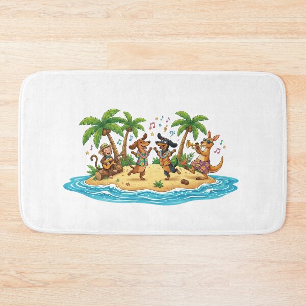 Item preview, Tropical Island Party with Dancing Dogs designed and sold by mikemuchu.
