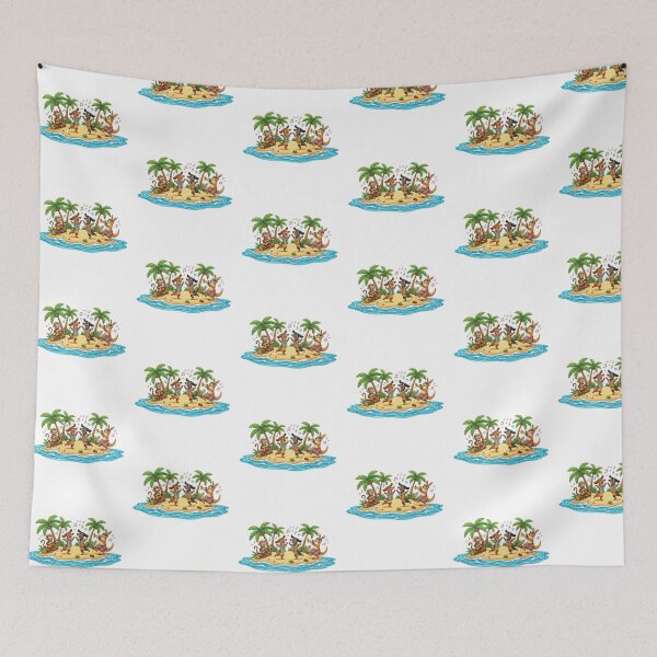 Item preview, Tropical Island Party with Dancing Dogs designed and sold by mikemuchu.