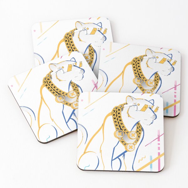 Item preview, Stylish Black Panther Gold Chain Sticker designed and sold by inkfusionhub99.