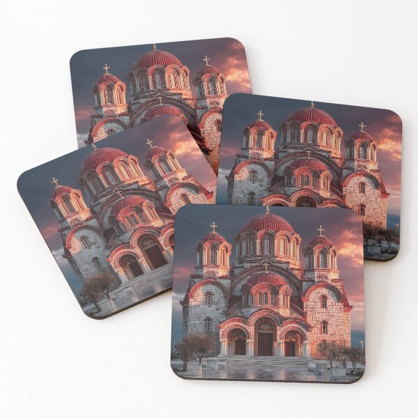 Item preview, Byzantine Orthodox Church at Crimson Sunset designed and sold by DukaveArt .