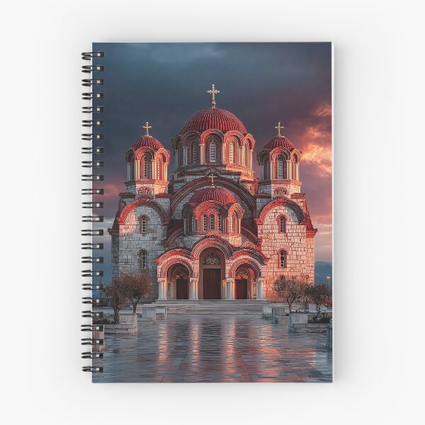 Item preview, Byzantine Orthodox Church at Crimson Sunset designed and sold by DukaveArt .