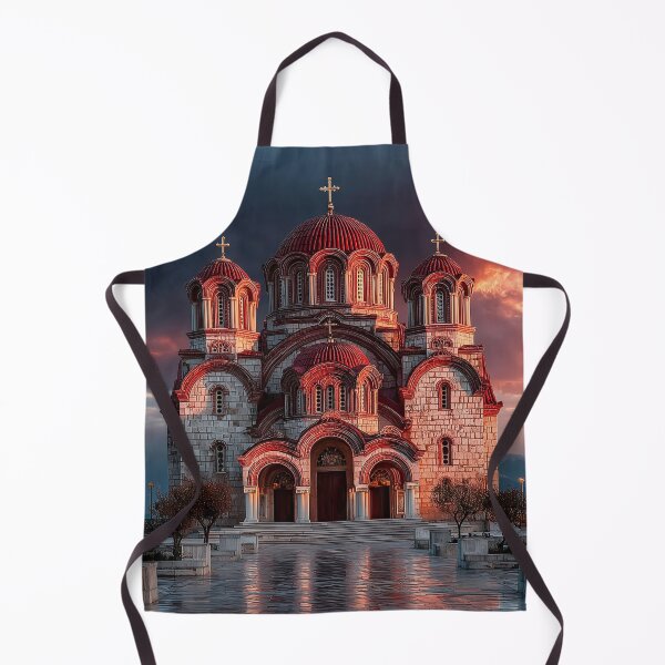 Item preview, Byzantine Orthodox Church at Crimson Sunset designed and sold by DukaveArt .