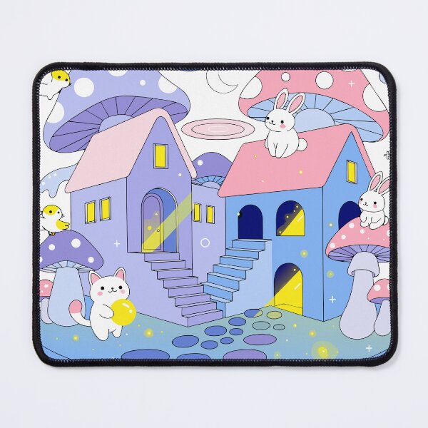 Item preview, Kawaii Mushroom Village Sticker designed and sold by inkfusionhub99.
