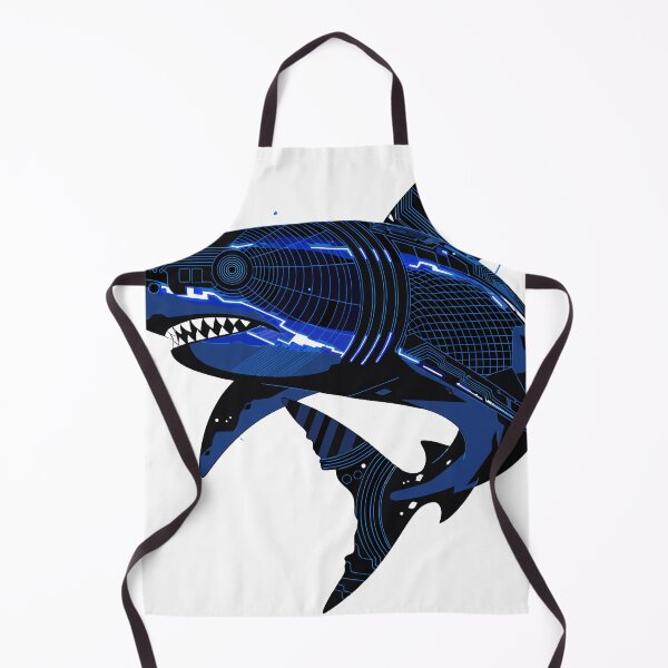 Item preview, Futuristic Shark Cyber Ocean Sticker designed and sold by inkfusionhub99.