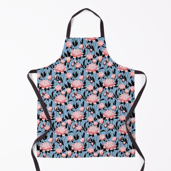 Item preview, Pink Peonies Blue Pattern designed and sold by Gribanessa.