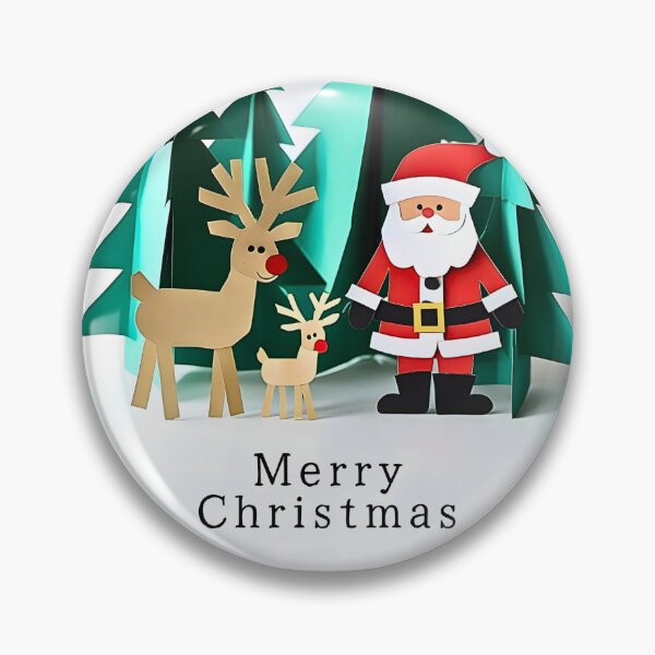 Item preview, Origami Christmas Forest Scene Santa Reindeer Merry Christmas designed and sold by GlueGunEnergy.