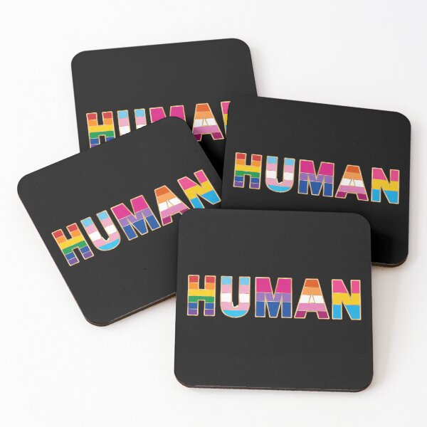 Item preview, Human LGBTQ Pride Flag Typography Retro Inclusive Equality T-Shirt designed and sold by Fangtasia77.