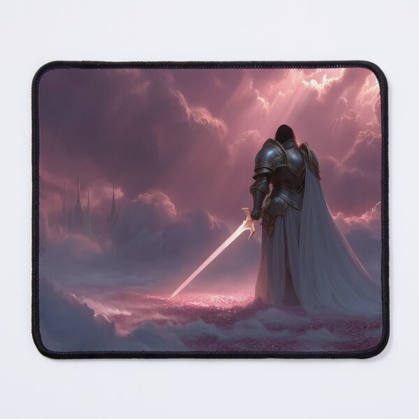 Item preview, Lone Knight With Glowing Sword Above the Clouds designed and sold by DukaveArt .