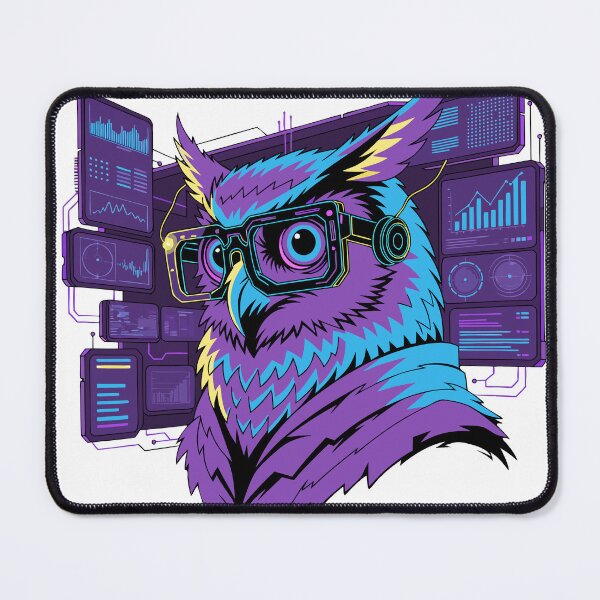 Item preview, Futuristic Owl Wearing Hacker Glasses Sticker designed and sold by inkfusionhub99.
