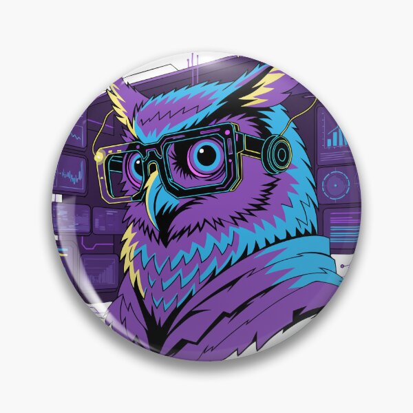 Item preview, Futuristic Owl Wearing Hacker Glasses Sticker designed and sold by inkfusionhub99.