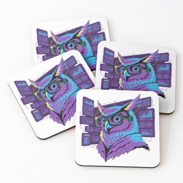 Item preview, Futuristic Owl Wearing Hacker Glasses Sticker designed and sold by inkfusionhub99.