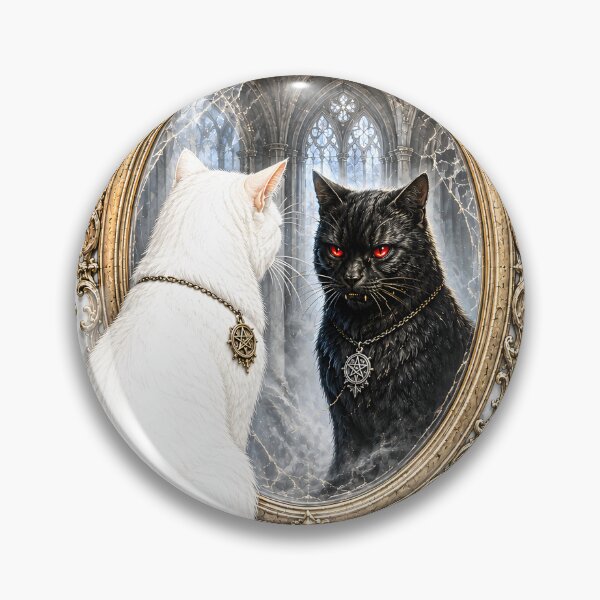 Item preview, White Cat Dark Reflection designed and sold by VeltharaArt.
