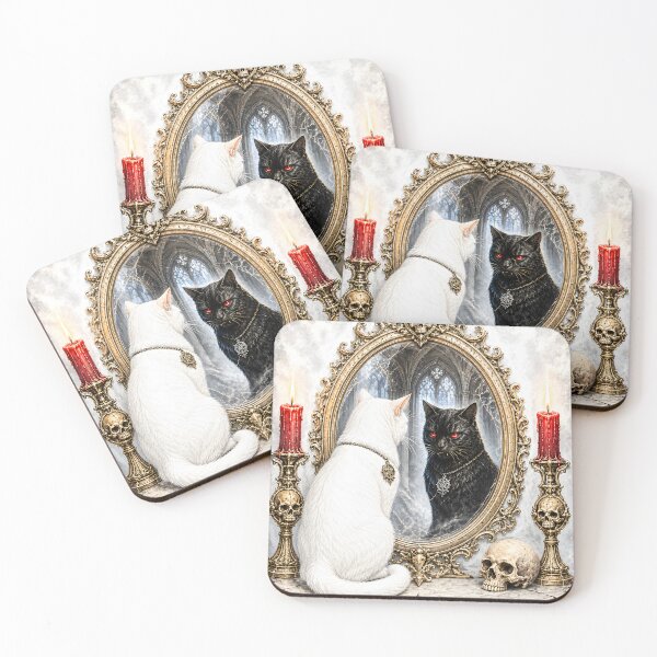 Item preview, White Cat Dark Reflection designed and sold by VeltharaArt.